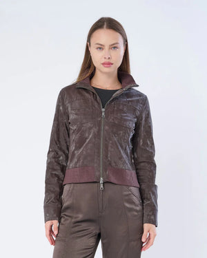 Etna Sueded Patent Leather Jacket