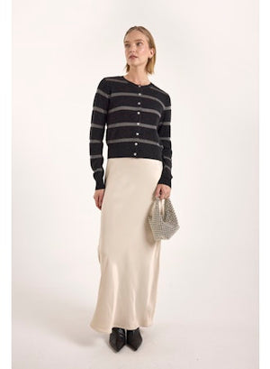 Simone Lurex Stripe Cashmere Cardigan