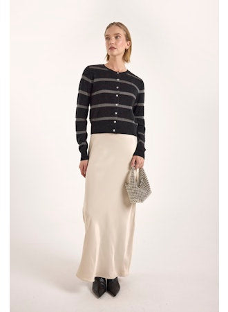 Simone Lurex Stripe Cashmere Cardigan