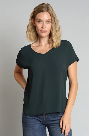 V-Neck Drop Shoulder - Forest