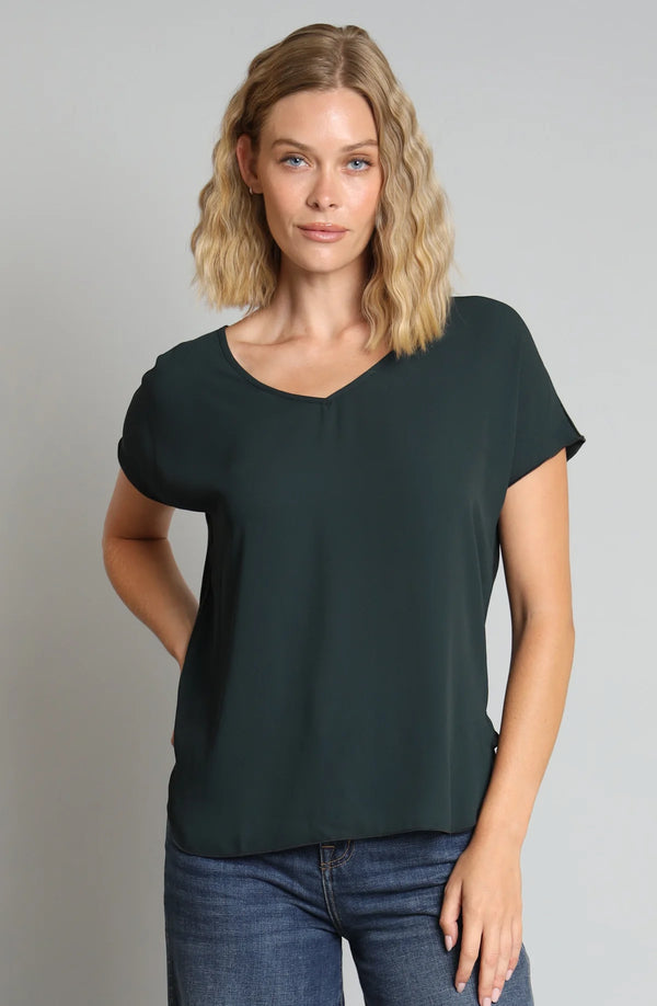 V-Neck Drop Shoulder - Forest