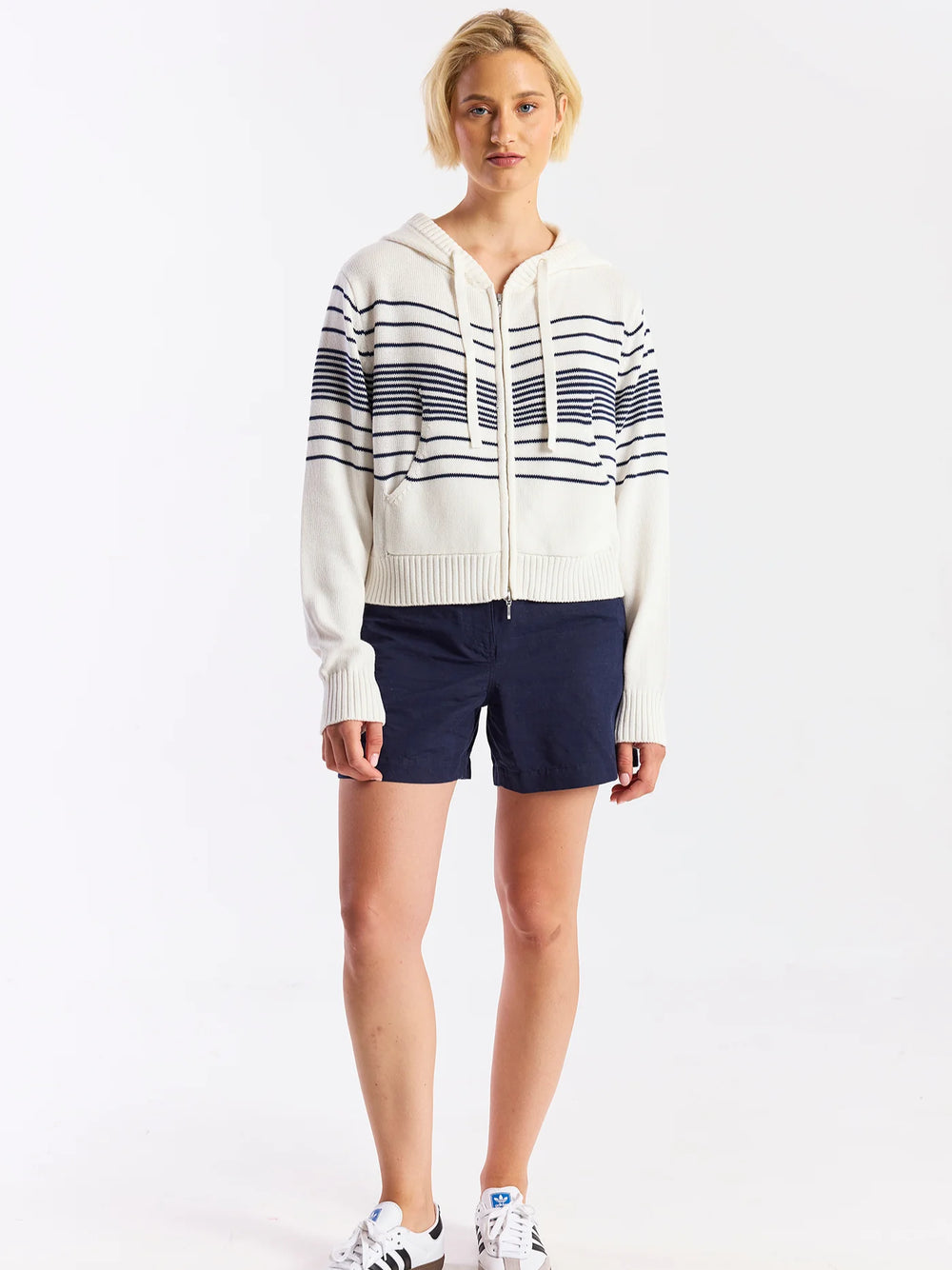 Beach Stripe Cropped Hoodie