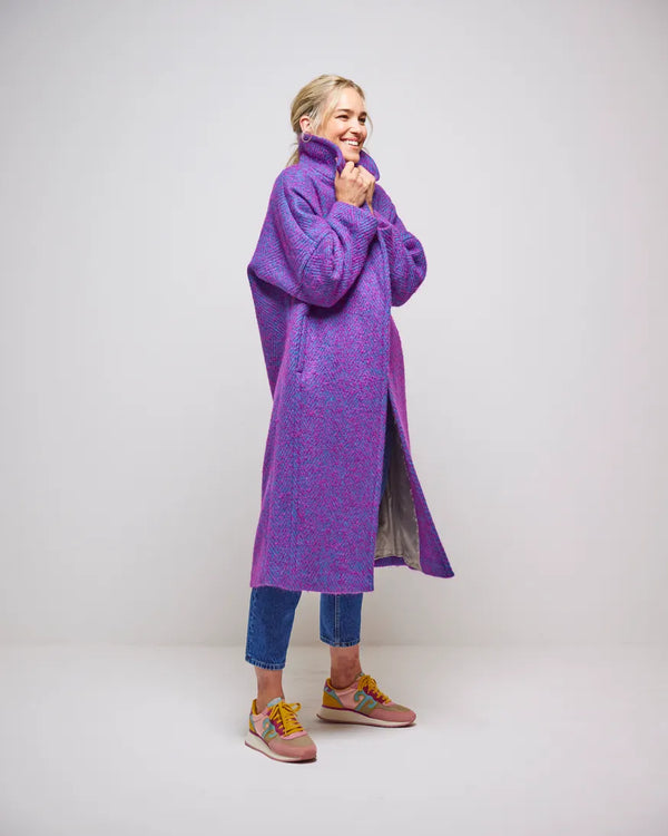 Avoca Reflections Light  Donegal Herringbone Coat- Refleck