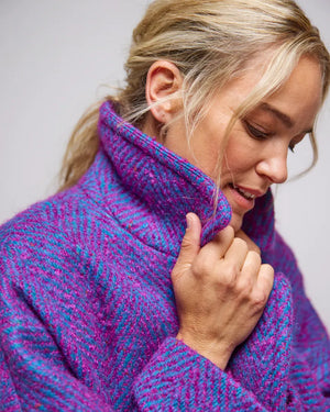 Avoca Reflections Light  Donegal Herringbone Coat- Refleck