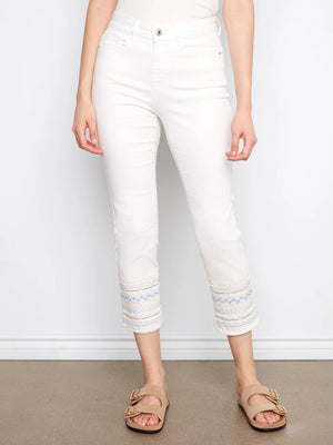 Embroidered Cuff Jeans