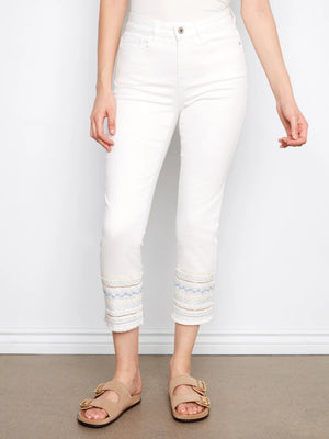 Embroidered Cuff Jeans