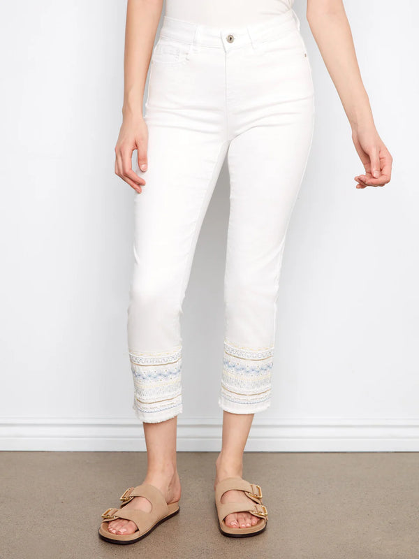 Embroidered Cuff Jeans