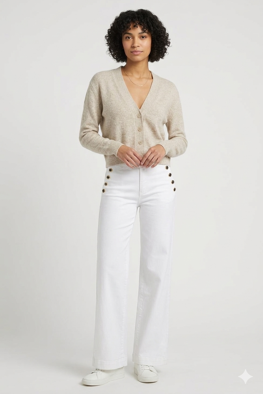 Boxy Cropped Cashmere Cardigan