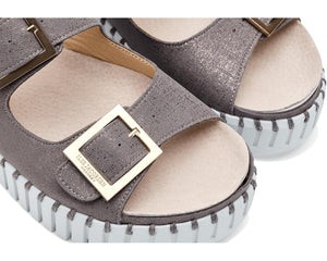 Tulip Platform Sandal - Grey Shimmer