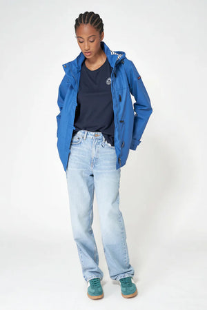 Ladies Classic Sailor-Style Rain Jacket - Blue
