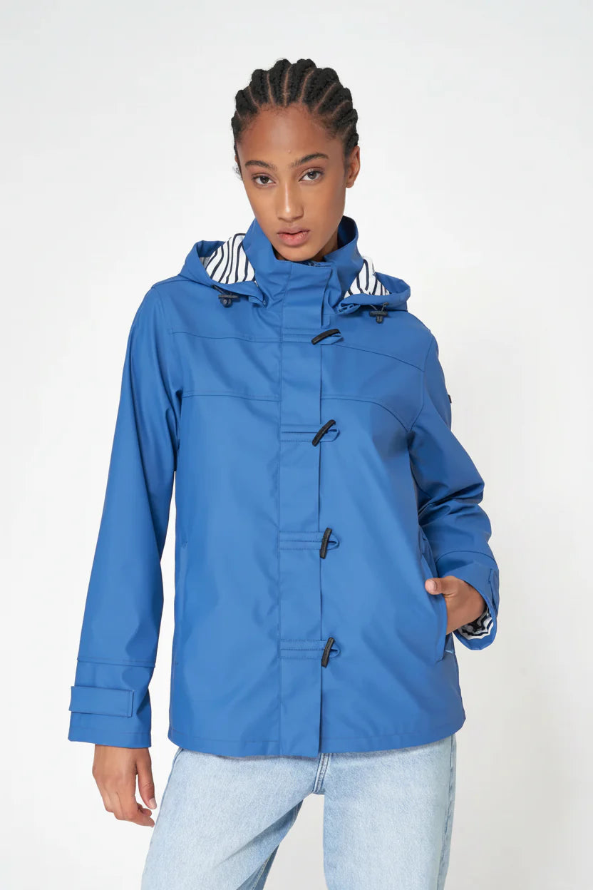 Ladies Classic Sailor-Style Rain Jacket - Blue