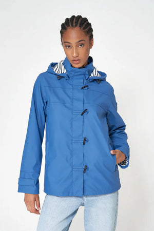 Ladies Classic Sailor-Style Rain Jacket - Blue