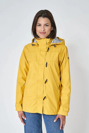 Ladies Classic Sailor-Style Rain Jacket - Yellow
