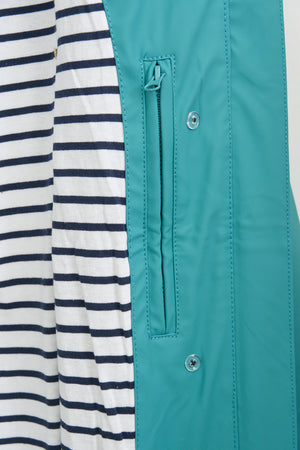 Ladies Classic Sailor-Style Rain Jacket - Teal