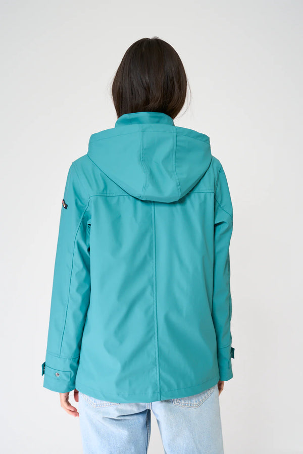 Ladies Classic Sailor-Style Rain Jacket - Teal
