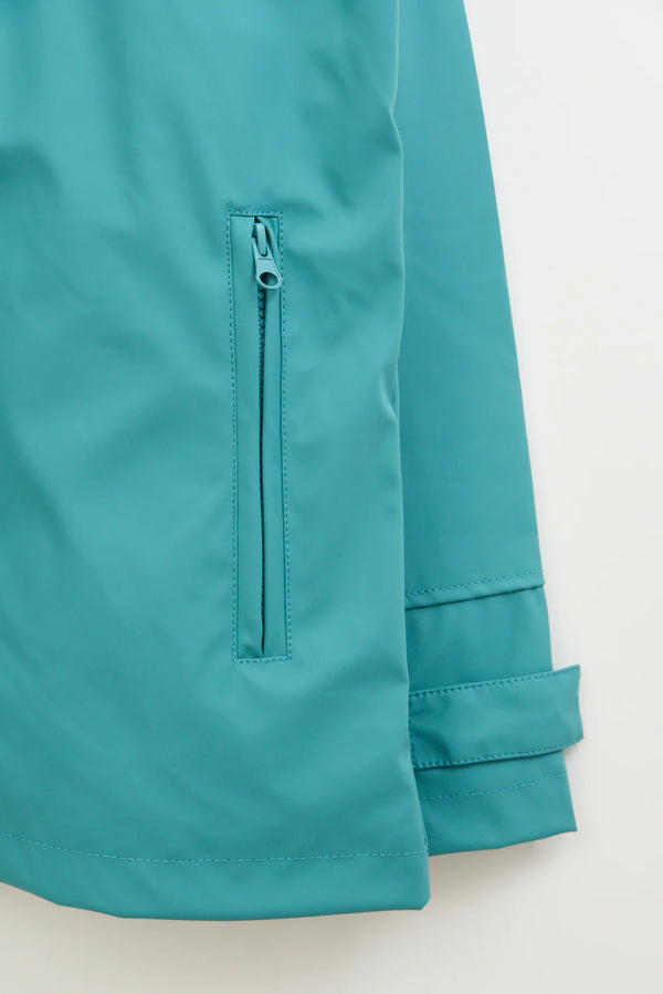 Ladies Classic Sailor-Style Rain Jacket - Teal