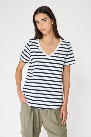 Striped V-Neck T-Shirt