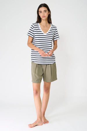 Striped V-Neck T-Shirt
