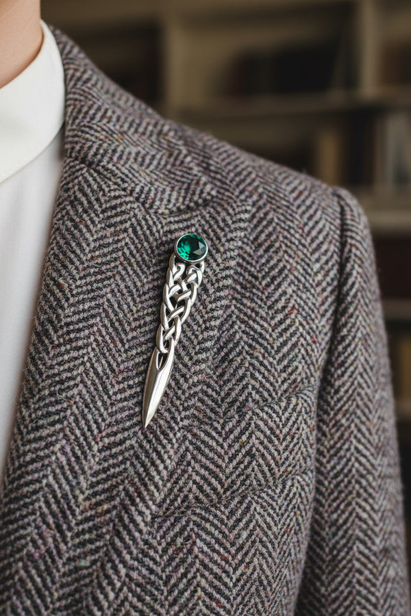 Celtic Kilt Pin - Emerald
