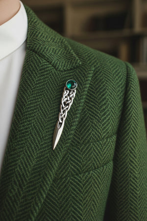 Celtic Kilt Pin - Emerald