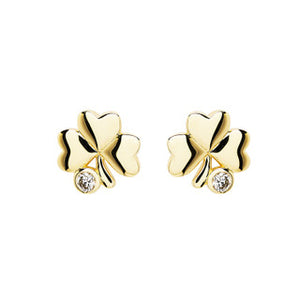 14kt Gold Lab Grown Diamond Celtic Trinity Knot Stud Earrings