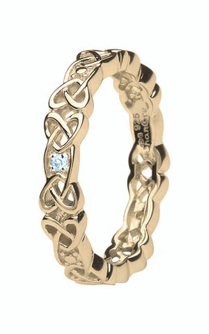 14kt Gold Vermeil Diamond Celtic Ring