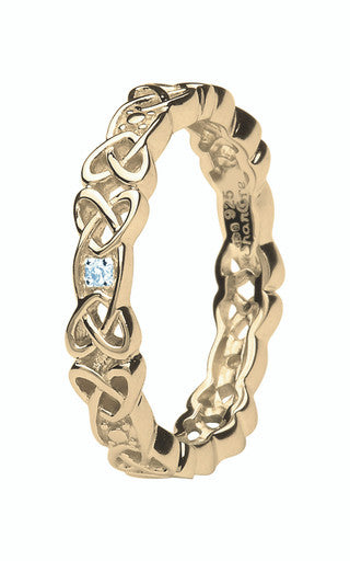 14kt Gold Vermeil Diamond Celtic Ring