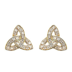 14kt Gold Lab Grown Diamond Celtic Trinity Knot Stud Earring