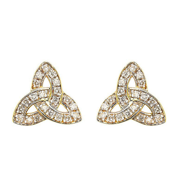 14kt Gold Lab Grown Diamond Celtic Trinity Knot Stud Earring