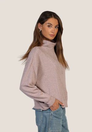 Hampton Zip Pullover - Heather Pink