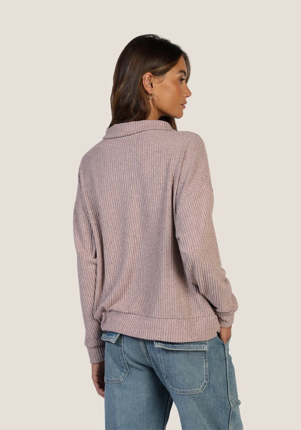Hampton Zip Pullover - Heather Pink