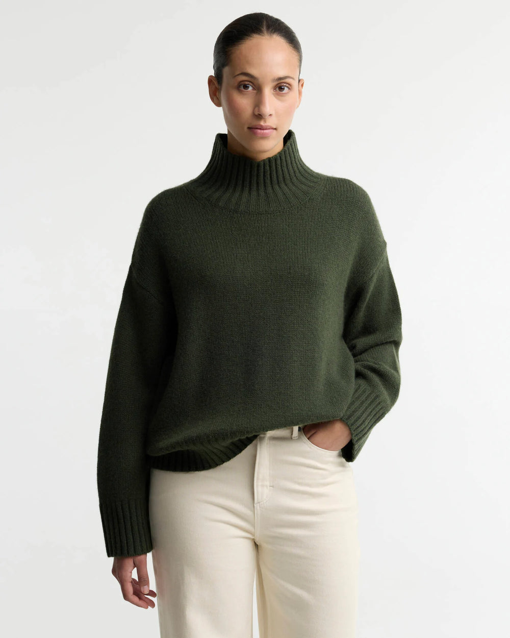Barbour Woodhouse Cashmere Blend Funnel Neck Knitted Jumper