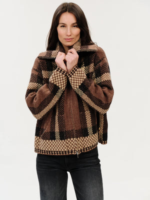 Cypress Plaid Collared Zip Up