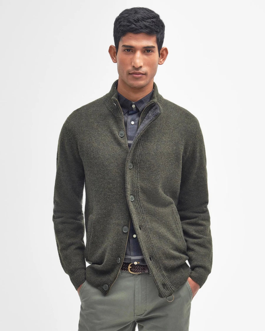 Barbour Essential Patch Zip Through Knitted Jumper