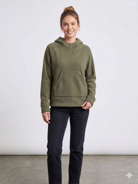 Fleece Pullover Hoodie - Dusty Green