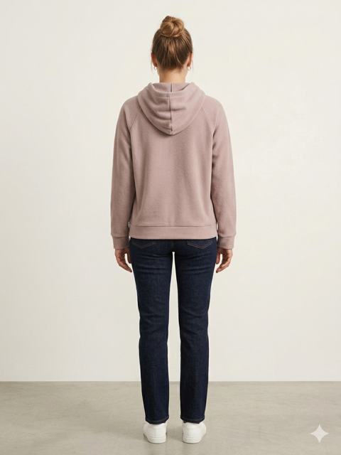 Fleece Pullover Hoodie - Nude