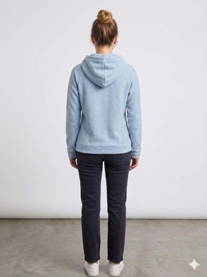 Fleece Pullover Hoodie - Baby Blue