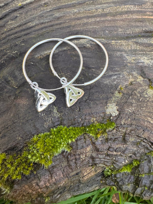 Sterling Silver Trinity Hoop Earrings