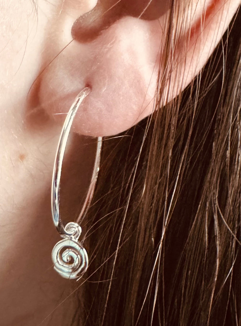 Sterling Spiral Hoop Earrings