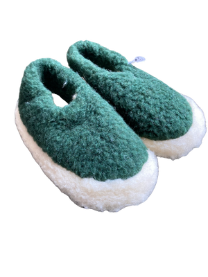 Irish Wool Slippers - Dark Green