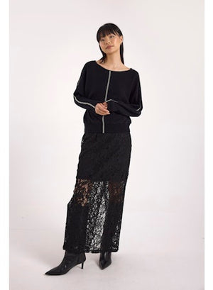 Bree Bead Overarm Batwing Cashmere Pullover