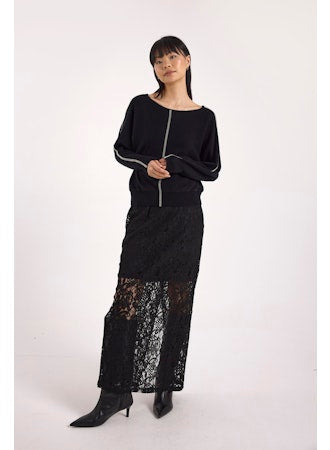 Bree Bead Overarm Batwing Cashmere Pullover