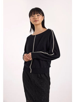 Bree Bead Overarm Batwing Cashmere Pullover