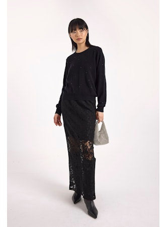 Gem Star Crew Neck Cashmere Pullover