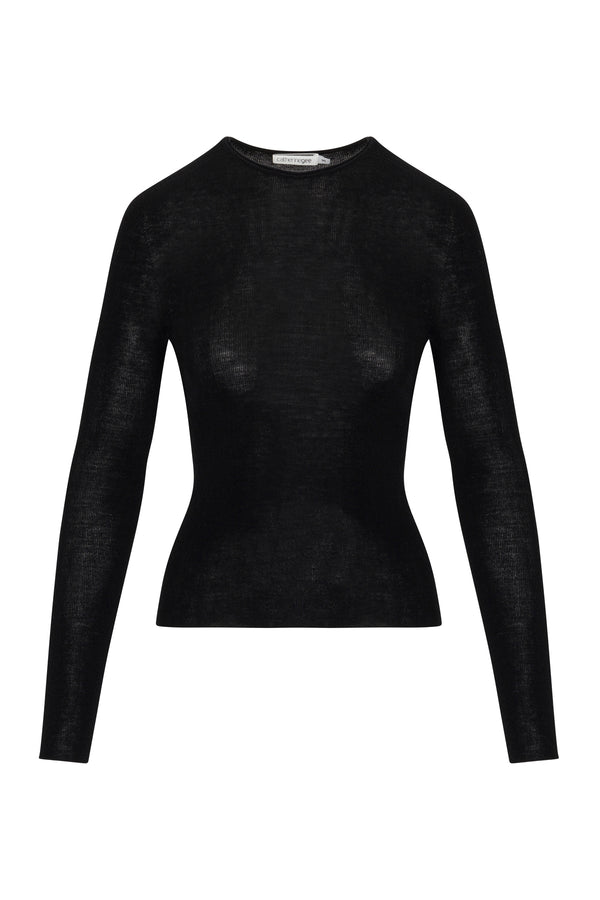 Jennifer Washable Merino Wool Sweater - Black