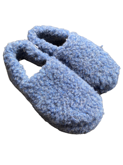 Irish Wool Slippers - Dark Blue