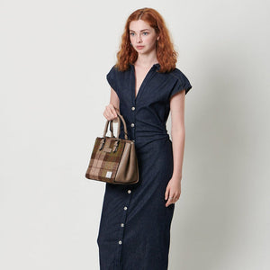 The Medium Callie Tote - Chestnut Tartan