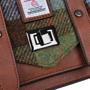 The Mini Satchel - Chestnut & Blue Tartan