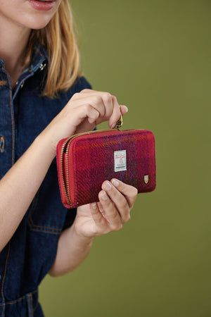 Large Zip Wallet - Fuchsia Tartan