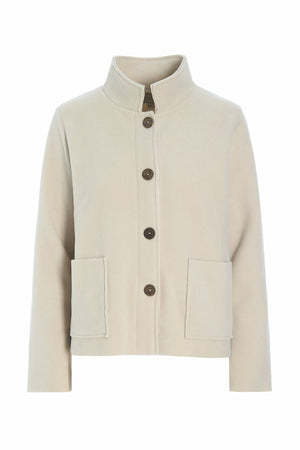 7164 Fleece Button Blazer With Pockets